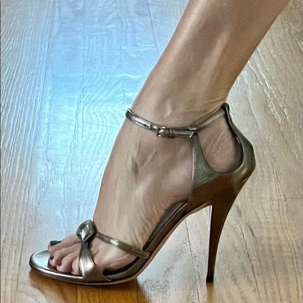 Gucci High Heel Jeweled Sandals, 7